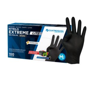 Guantes negros de nitrilo sin polvo