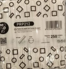 Pajita de papel enfundada
